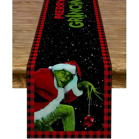 JOOCAR Christmas Table Runner Red and Black Buffalo Plaid Christmas Grinch Christmas Ball Snowing Christmas Table Runner Suitable for Christmas Kitchen Dining Table Table Holiday Decoration
JOOCAR Christmas Table Runner Red and Black Buffalo Plaid Christmas Grinch Christmas Ball Snowing Christmas Table Runner Suitable for Christmas Kitchen Dining Table Table Holiday Decoration