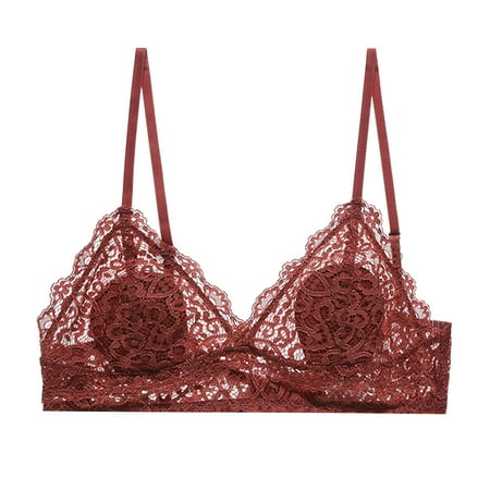 ZHUASHUM Women Lace Floral Lingerie Padded Wireless Bra 
ZHUASHUM Women Lace Floral Lingerie Padded Wireless Bra