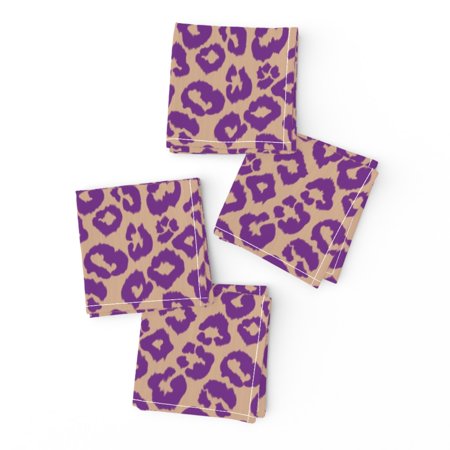 Cocktail Napkins Abstarct Animal Cheetah Ikat Scatter Set of 4
