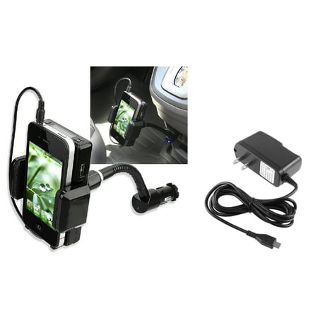 Insten 3.5mm FM Transmitter w\/mic+Wall Travel Charger For Samsung Galaxy S3 III i9300 S4 SIV i9500 S5 Note 4 N9100