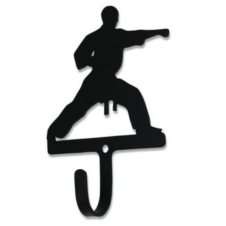 Village Wrought Iron WH-369-S Karate Man & Boy Wall Hook - Small