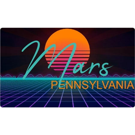 Mars Pennsylvania 4 X 2.25-Inch Fridge Magnet Retro Neon Design