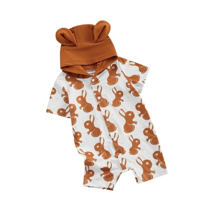 FEORJGP Infant Baby Easter Hood Jumpsuit Newborn Short Sleeve Romper Cartoon Bunny Print Bodysuit Button Down Hoodies Clothes Little Boys Girls Spring Summer Outfit
FEORJGP Infant Baby Easter Hood Jumpsuit Newborn Short Sleeve Romper Cartoon Bunny Print Bodysuit Button Down Hoodies Clothes Little Boys Girls Spring Summer Outfit