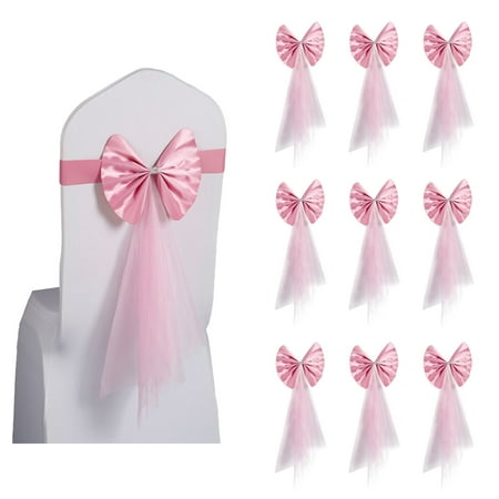 Adeeing 10pcs Wedding Chair Decorations Stretch Chair Bows Sashes for Party Ceremony Reception Banquet Satin Chair Ties Pink
Adeeing 10pcs Wedding Chair Decorations Stretch Chair Bows Sashes for Party Ceremony Reception Banquet Satin Chair Ties Pink