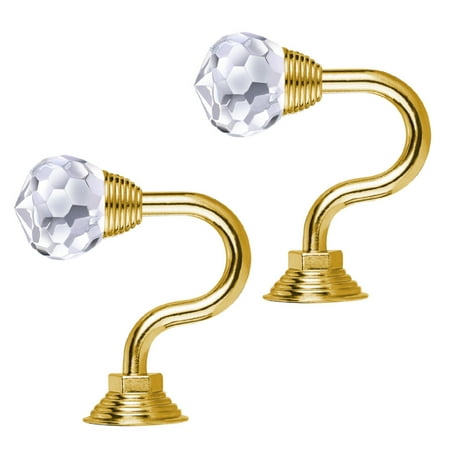 Farfi 1 Pair Wall Mounted Crystal Hook Home Curtain Umbrellas Keys Cloths Cap Holder (Golden)
Farfi 1 Pair Wall Mounted Crystal Hook Home Curtain Umbrellas Keys Cloths Cap Holder (Golden)