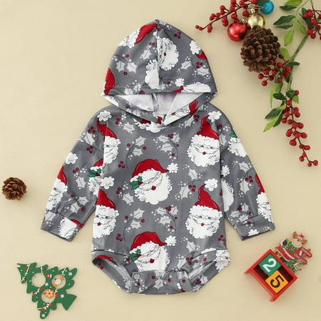 FZM Christmas Boys Girls Christmas Long Sleeve Santa Prints Hooded Pullover Romper Sweatshirt Bodysuits 
FZM Christmas Boys Girls Christmas Long Sleeve Santa Prints Hooded Pullover Romper Sweatshirt Bodysuits