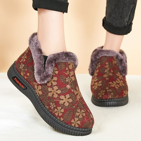 TALKVE Fashion Winter Women Snow Boots Flat Non Slip Round Toe Slip On Plush Flowers Warm And Comfortable
TALKVE Fashion Winter Women Snow Boots Flat Non Slip Round Toe Slip On Plush Flowers Warm And Comfortable