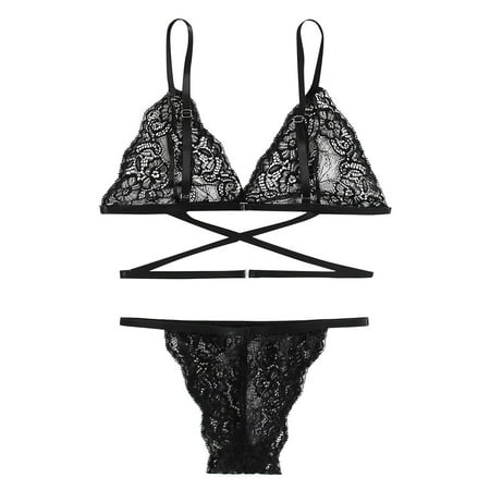 BIZIZA Womens Bra and Panty Set See Through Strappy Sexy Lace Lingerie Sets Two Piece
BIZIZA Womens Bra and Panty Set See Through Strappy Sexy Lace Lingerie Sets Two Piece