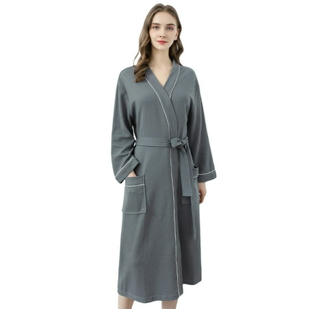 Womens Lightweight Robes Long Sleeves Turkish Waffle Plaid Kimono Spa Bathrobe Knee Length With Pockets Soft Knit Shower Bathrobe Sleepwear V-Neck Couples Loungewear S-L Gray
Womens Lightweight Robes Long Sleeves Turkish Waffle Plaid Kimono Spa Bathrobe Knee Length With Pockets Soft Knit Shower Bathrobe Sleepwear V-Neck Couples Loungewear S-L Gray