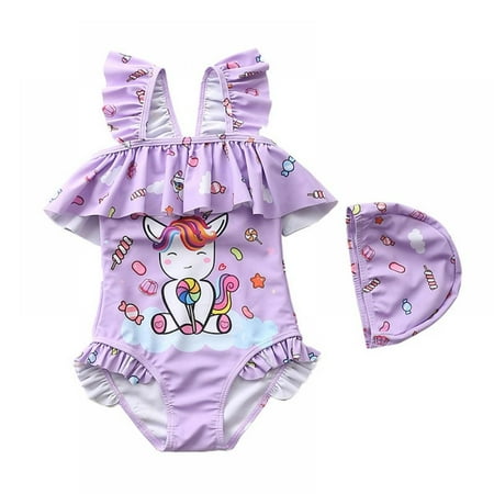 Gyratedream Girls Swimsuit Ruffle Strap Bathing Suit Kids One Piece Swimsuits Cute Swimwear with Hat 1-7 Years
Gyratedream Girls Swimsuit Ruffle Strap Bathing Suit Kids One Piece Swimsuits Cute Swimwear with Hat 1-7 Years