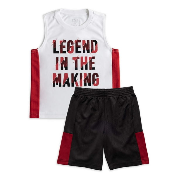 Athletic Works Baby Toddler Boy Active Tank & Shorts, 2pc Outfit Set