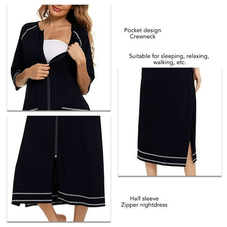 Half Sleeve Nightgown Elegant Casual Pregnant Woman Nightshirt Hotel For Daily Life Black M Housewife
Half Sleeve Nightgown Elegant Casual Pregnant Woman Nightshirt Hotel For Daily Life Black M Housewife