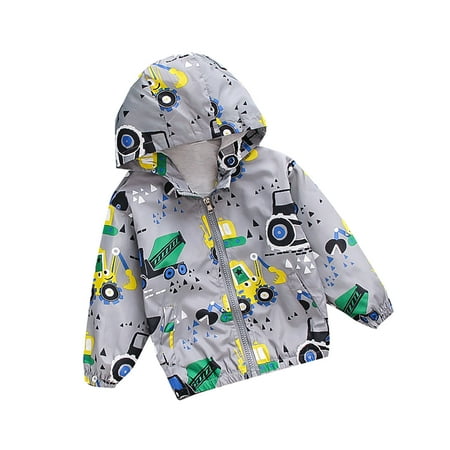 BIZIZA Toddler Baby Jacket Hooded Pockets Zip Up Long Sleeve Coat Cartoon Print for 3-8Y Chlid Tops Gray 110
BIZIZA Toddler Baby Jacket Hooded Pockets Zip Up Long Sleeve Coat Cartoon Print for 3-8Y Chlid Tops Gray 110