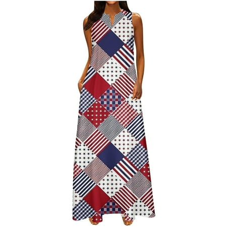 Leesechin Deals Womens Skirts Maxi Dresses Off Shoulder Loose V-Neck Independence Day Printing Dresses Summer Sleeveless Pullover Dress on Clearance
Leesechin Deals Womens Skirts Maxi Dresses Off Shoulder Loose V-Neck Independence Day Printing Dresses Summer Sleeveless Pullover Dress on Clearance