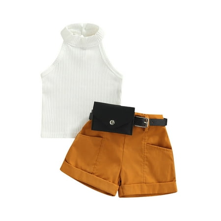 Ma&Baby Little Kids Toddler Baby Girl Summer Clothes Set Solid Ribbed Vest + Shorts with Pockets + Waist Bag
Ma&Baby Little Kids Toddler Baby Girl Summer Clothes Set Solid Ribbed Vest + Shorts with Pockets + Waist Bag