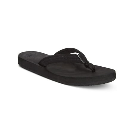 

Reef Womens Black Comfort Logo Cushion Breeze Round Toe Wedge Slip on Flip Flop Sandal 6