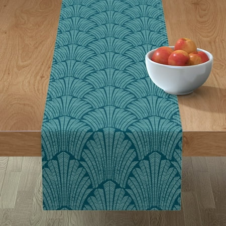 Cotton Sateen Table Runner 90 - Art Deco Teal Scallops 1950S Inspired Abstract Aqua Blue Print Custom Table Linens by Spoonflower
Cotton Sateen Table Runner 90 - Art Deco Teal Scallops 1950S Inspired Abstract Aqua Blue Print Custom Table Linens by Spoonflower