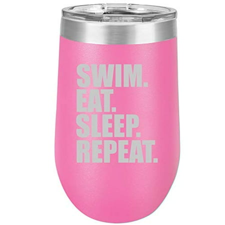 16 oz Double Wall Vacuum Insulated Stainless Steel Stemless Wine Tumbler Glass Coffee Travel Mug With Lid Swim Eat Sleep Repeat (Hot Pink)
16 oz Double Wall Vacuum Insulated Stainless Steel Stemless Wine Tumbler Glass Coffee Travel Mug With Lid Swim Eat Sleep Repeat (Hot Pink)
