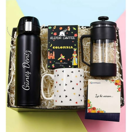 Personalized 500 ML Black Lock Steel Thermos & Geometric Detailed Cup & Black French Press & Alerya Colombia Filter Coffee Gift Set
Personalized 500 ML Black Lock Steel Thermos & Geometric Detailed Cup & Black French Press & Alerya Colombia Filter Coffee Gift Set