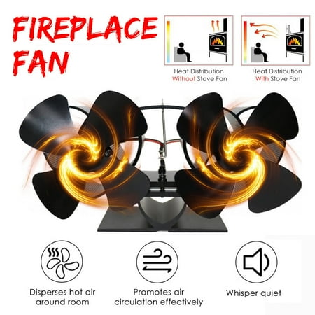 Fireplace Fan Heat Powered Stove Fan with Double Head for Wood Log Burner Fireplace
Fireplace Fan Heat Powered Stove Fan with Double Head for Wood Log Burner Fireplace