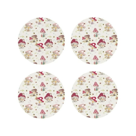 Fuzoiu Floral Mushroom Print Leather Coasters Set Drink Coasters Set of 4 for Tabletop Protection Durable PVC Coasters Home Décor and Housewarming Gift-Round Shape
Fuzoiu Floral Mushroom Print Leather Coasters Set Drink Coasters Set of 4 for Tabletop Protection Durable PVC Coasters Home Décor and Housewarming Gift-Round Shape