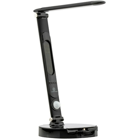 Lumicharge RC-1612-356-AL-BLK Dimmable LED Desk Lamp With USB And Universal Phone Charger (High-Gloss Black)