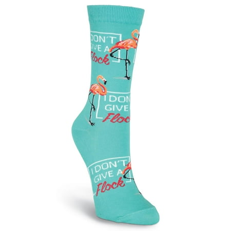 K. Bell Womens I Dont Give A Flock Crew Socks Womens Size 4-10 Turquoise