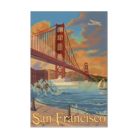 San Francisco, California - Golden Gate Bridge - Lantern Press Artwork (16x24 Acrylic Wall Art Gallery Quality)