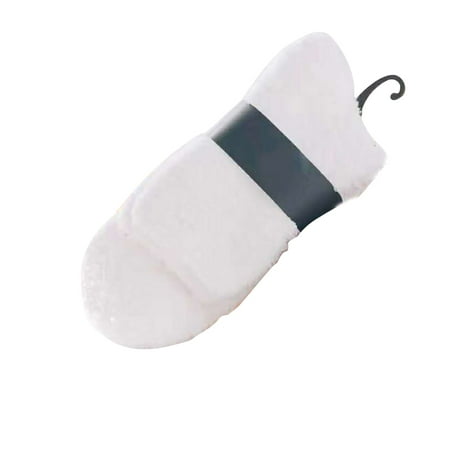 NUOLUX 1 Pair of Men Coral Fleece Ankle Socks Warm Thick Floor Socks Fluffy Sleep Bed Socks (White)
