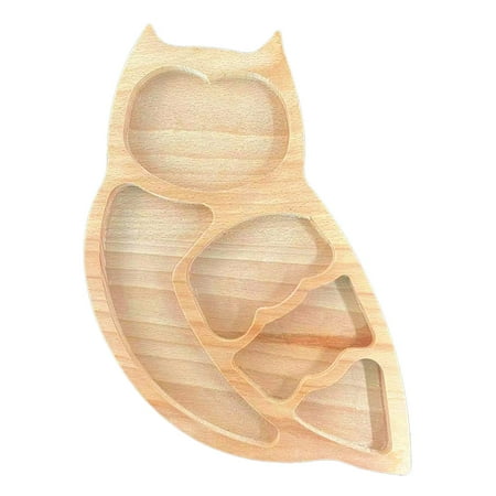 Wooden Tray Serving Plter Decorive Owl
