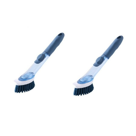 Soap Dispensing Dish Brush Kitchen Brush for Pot Pan Sink Cleaning Pack Of 2 Blue