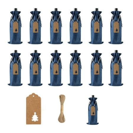 12PCS 13.78*5.9 Inch Burlap Wine Bottle Bags with Tag & String Wine Bottle Covers Bags Drawstring Gift Bags for Christmas and Birthday Parties
12PCS 13.78*5.9 Inch Burlap Wine Bottle Bags with Tag & String Wine Bottle Covers Bags Drawstring Gift Bags for Christmas and Birthday Parties