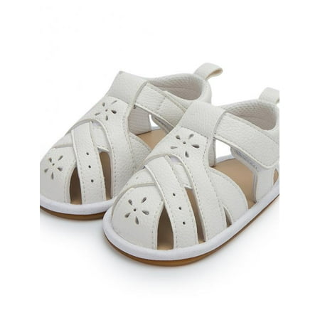HOTWINTER Infant Baby Boys Girls Summer Sandals Closed-Toe Non Slip Beach Sandals Toddler First Walker Crib Shoes