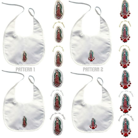 Baby Christening Baptism White Bibs Gold Silver Embroidery Virgen de Guadalupe
Baby Christening Baptism White Bibs Gold Silver Embroidery Virgen de Guadalupe