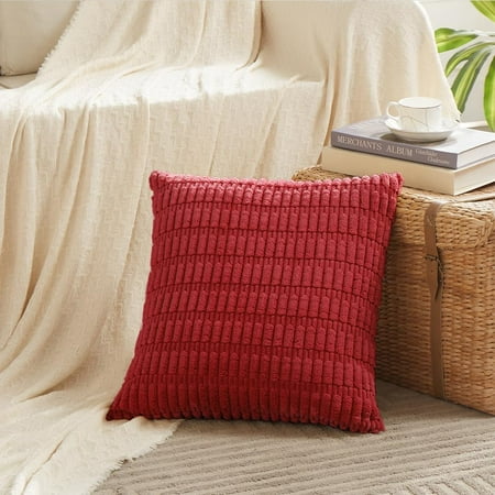 Fancy Homi Red Decorative Throw Pillow Covers 16x16 Inch for Living Room Couch Bed Sofa Rustic Farmhouse Boho Home Decor Soft Striped Corduroy Square Cushion Case
Fancy Homi Red Decorative Throw Pillow Covers 16x16 Inch for Living Room Couch Bed Sofa Rustic Farmhouse Boho Home Decor Soft Striped Corduroy Square Cushion Case