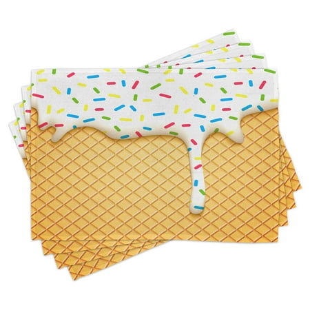 Ambesonne Food Place Mats Set of 4 Melting Ice Cream Cones Standard Size Multicolor
Ambesonne Food Place Mats Set of 4 Melting Ice Cream Cones Standard Size Multicolor