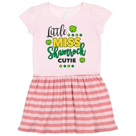 Inktastic Little Miss Shamrock with Shamrocks and Dots Gift Toddler Girl Dress