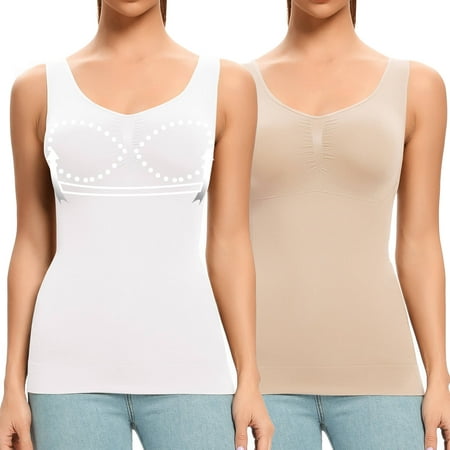 MANIFIQUE 2 Packs Camisoles with Built in Bra Compression Padded Shapewear Tank Tops for Women Tummy Control
MANIFIQUE 2 Packs Camisoles with Built in Bra Compression Padded Shapewear Tank Tops for Women Tummy Control