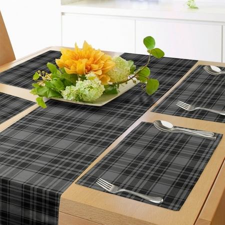 Grey Plaid Table Runner & Placemats Gloomy Colors of Classic Checkered Pattern Repeated Design Illustration Set for Dining Table Decor Placemat 4 pcs + Runner 14 x90 Dust and Pearl by Ambesonne
Grey Plaid Table Runner & Placemats Gloomy Colors of Classic Checkered Pattern Repeated Design Illustration Set for Dining Table Decor Placemat 4 pcs + Runner 14 x90 Dust and Pearl by Ambesonne