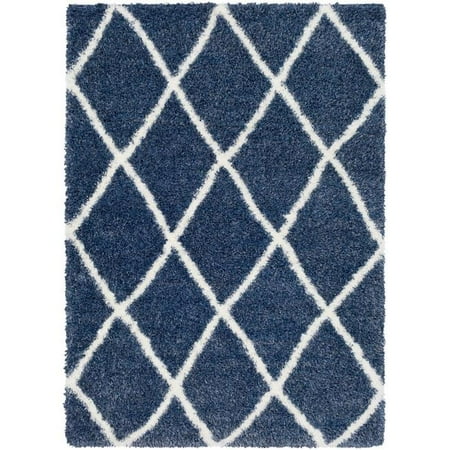Surya Cloudy Shag CYS-3404 Navy, White 1'6" Corner Sample Rug
