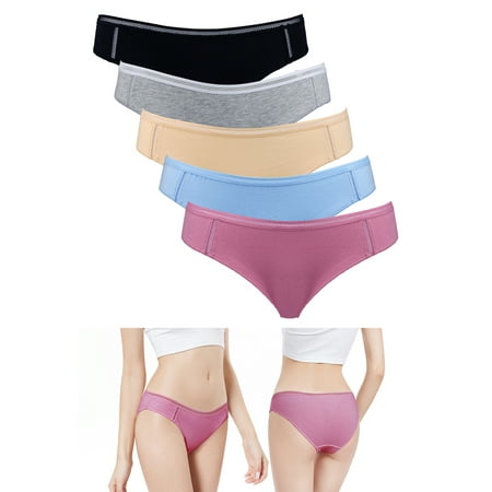 Women Fashion Cotton Underwear Bikini Non-marking Briefs Solid Elastic Low-waist Briefs Pack of 5
Women Fashion Cotton Underwear Bikini Non-marking Briefs Solid Elastic Low-waist Briefs Pack of 5
