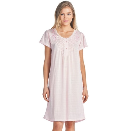 Casual Nights Women s Flowery Short Sleeve Nightgown