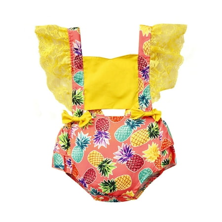 TUOBARR Newborn Infant Baby Girl Lace Pineapple Printed Ruffles Backless Romper Bodysuit Yellow (3-18Months)
TUOBARR Newborn Infant Baby Girl Lace Pineapple Printed Ruffles Backless Romper Bodysuit Yellow (3-18Months)