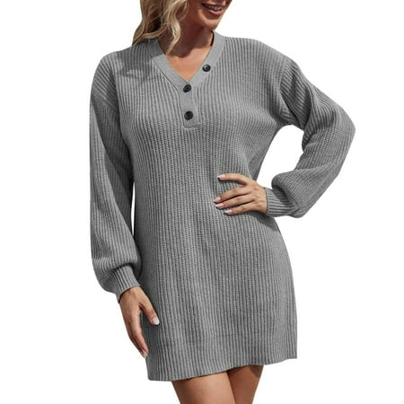 EUMODR Plus Size Womens Pajamas Long Sleeve Sweater Dresses for Women Women S Long Sleeve Fashionable Solid Button Knitted Dress Medium Length Wool Dress
EUMODR Plus Size Womens Pajamas Long Sleeve Sweater Dresses for Women Women S Long Sleeve Fashionable Solid Button Knitted Dress Medium Length Wool Dress