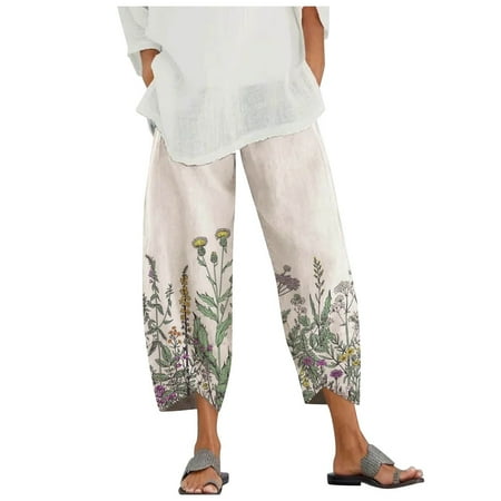 Dadaria Wide Leg Linen Pants for Women High Waist Street personality scenic print thin seven point pants White L Female
Dadaria Wide Leg Linen Pants for Women High Waist Street personality scenic print thin seven point pants White L Female