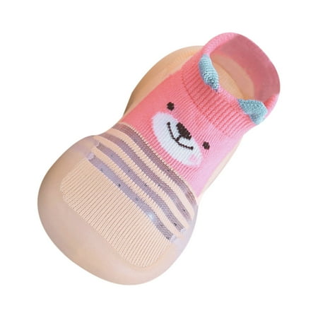 YWDJ Kids Non-slip Soft Bottom Spring Fall Floor Socks Toddler Shoes Red 18