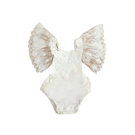Sunisery Princess Baby Girls Romper Ruffle Lace Floral Short Sleeve Backless Tie Up Jumpsuit Clothes White 12-18 Months
Sunisery Princess Baby Girls Romper Ruffle Lace Floral Short Sleeve Backless Tie Up Jumpsuit Clothes White 12-18 Months