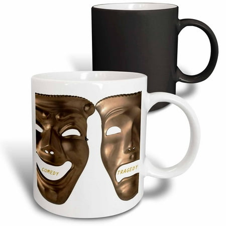 3dRose Comedy and Tragedy Magic Transforming Mug 11oz