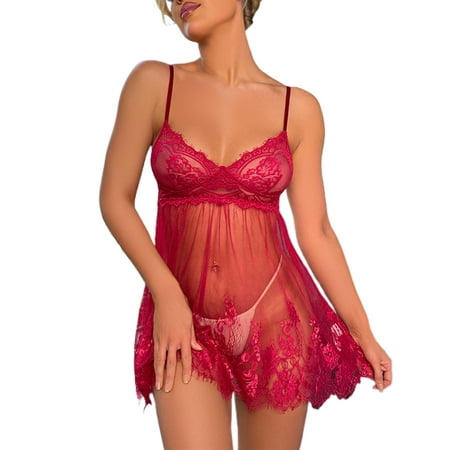Frontwalk Women Lingerie Lace Nightwear Floral Chemise Ladies Mini Sleepwear Deep V Neck Babydoll Wine Red S
Frontwalk Women Lingerie Lace Nightwear Floral Chemise Ladies Mini Sleepwear Deep V Neck Babydoll Wine Red S