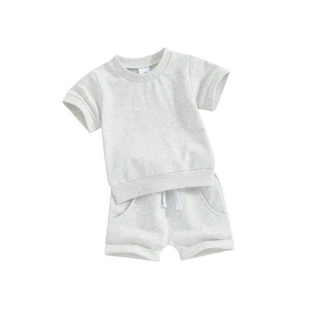 Suealasg Kids Boys Summer Outfits Set 3M 6M 1T 2T 3T Baby Boys Short Sleeve T-Shirt Elastic Waist Shorts 2PCS Casual Beach Clothing for Toddler Boys
Suealasg Kids Boys Summer Outfits Set 3M 6M 1T 2T 3T Baby Boys Short Sleeve T-Shirt Elastic Waist Shorts 2PCS Casual Beach Clothing for Toddler Boys